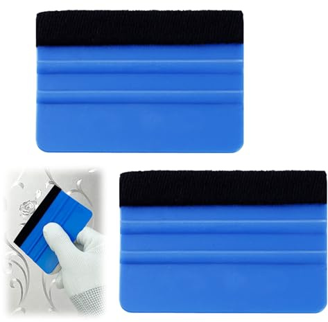 2 spatole in plastica con bordo in feltro, mini spatola per applicazione di decalcomanie per carta da parati, strumento per levigare la carta da parati, raschietto per avvolgere il vinile dell'auto