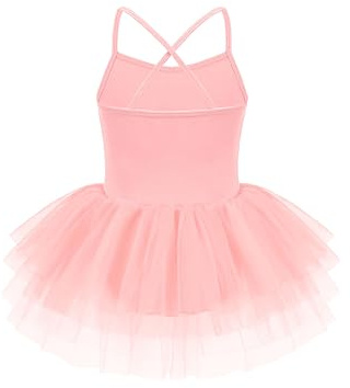 Zaclotre Ballet Leotards for Toddler Girls 4 Layers Cross Back Dance Dress Camisole Tutu Costume