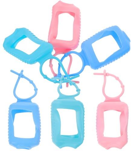 UKCOCO Set da 6 Manicotti in Silicone Riutilizzabili per Bottiglie di Profumo 50ml, Custodia Ovale Portatile per Accessori da Viaggio e Astuccio Porta-flacone per Uso Quotidiano