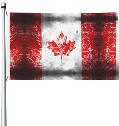 Bandiere decorative per feste su entrambi i lati, bandiera del Canada retrò stampata per interni ed esterni, con occhielli per appendere