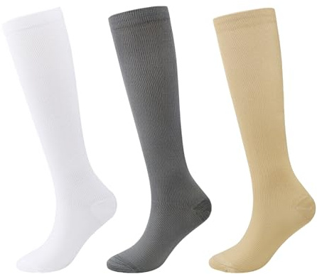 Mevery - Classic KompressionsstrüMpfe, Mevery KompressionsstrüMpfe Frauen, KompressionsstrüMpfes Damen Und Herren, Frauen Dicke Waden Rutschsicherer Bund, Atmungsaktiv FüR Alltag (36-40,1PC-G)