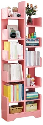 Scaffale for libri a forma di albero a 7-9 livelli, scaffale for libri ed espositore, libreria ad angolo alta e stretta, adatta for soggiorni e uffici domestici(Color 4,11-Tier)