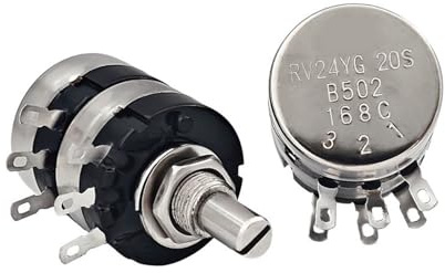 RV24YG20S double single-turn carbon film potentiometer B103 5K10K20K50K200K double adjustable two-layer(B503 Dial Aluminum alloy knob)
