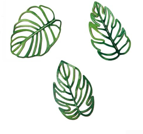 Artistico Monstera foglia in legno da appendere alla parete con linee pulite e texture naturale per motivi botanici moderni o per decorazioni forestali (D)