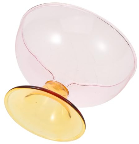 SOESFOUFU Tazón de Postre de Vidrio Pie Alto Rosa, Ensaladera Multipropósito para Helado y Frutas, Gran Capacidad para Uso en Casa y Reuniones
