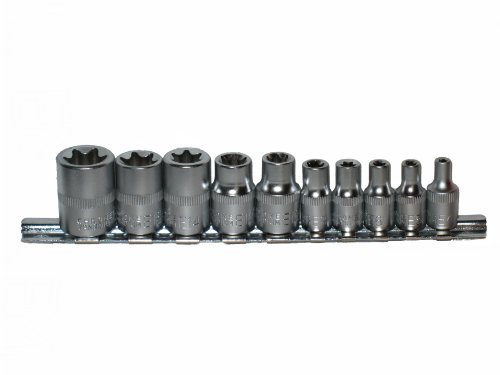 Neilsen CT0732 0732 External Female TORX Bit Star E Socket Set 1/4 & 3/8 Dr, Black