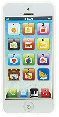 YOYOSTORE Phone Toy Play Mobile Cell Phone Music Learning for Child Toddle Baby Kid (White)