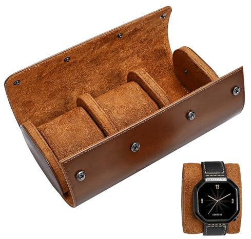 Baluue Porta Orologio 3 Slot Scatola per Custodia in Pelle