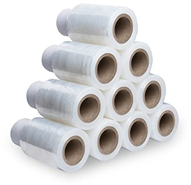 V1 TRADE Mini Stretch Film – 10 Rullar 150 m x 10 cm – Förpackningsfilm