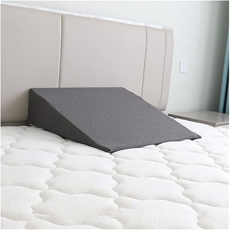 Keilkissen Bett Lesekissen 18cm/25cm/30cm hoch Bettkissenkeil Extra breit, Keilkissen zum Schlafen nach Operationen/saurem Reflux/Seitenschläfern, Erhöhtes Dreieckskissen für Erwachsene ( Color : Gray