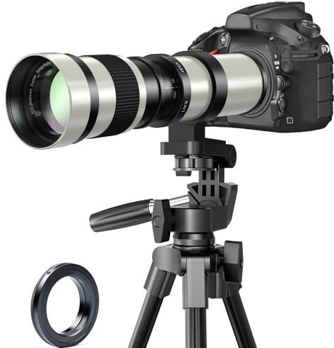 Objectif EF pour Canon – Téléobjectif 420–800mm f/8.3 Manuel Lentilles pour Canon EOS Rebel SL3 SL2 T8i T7 T7i T6 850D 750D 250D 200D 90D 80D 77D 4000D 3000D 2000D 1500D 6DII/5DIV/IDXIII SLR Caméras