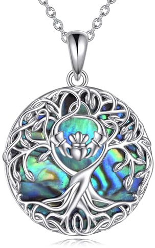 YFN Baum des Lebens Halskette Sterling Silber Keltischen Lebensbaum Anhänger Schmuck Geschenke für Damen Herren Mädchen