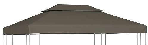 ARKEM Copertura Superiore per Gazebo a 2 Strati 310g/m² 4x3m Talpa,Telo Gazebo Copertura in Tessuto Poliestere 100% - Telo per Gazebo da Giardino Esterno Vari Modelli
