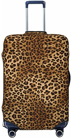 COMAAM Solros bin elastiskt bagageutrymme skyddande skydd bagageskydd lämpligt för bagage på 45 – 81 cm, Söt leopard, Large