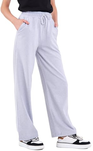 Comeor Pantalones de chándal para Mujer, Pantalones Largos de algodón, Pantalones de chándal Sueltos con Cintura elástica y Pierna Recta