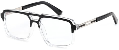 FEISEDY Retro Aviator Blue Light Glasses for Men Women Square Frame Computer Reading/TV/Phones Glasses B0209
