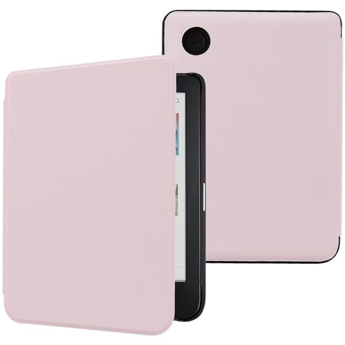 DMluna För Kobo Clara Colour / Clara BW/Clara 2E, Tolino Shine Color / Shine 5/4 - Auto Wake/Sleep Function Skyddshölje - Premium Syntetiskt Läder, Reptålig, Anti-fall, Ljusrosa