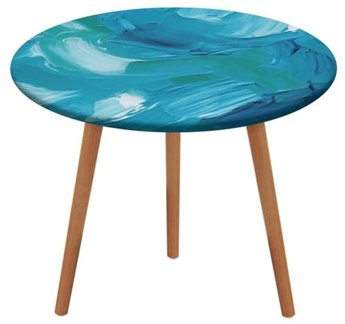 NWTRK Runde Tischdecke mit Ölfarben-Textur, 120 cm, wasserdicht, schmutzabweisend, Stretch-Tischdecke, abwischbar, öldicht, Tischschutz für Picknick, Camping, Abendessen
