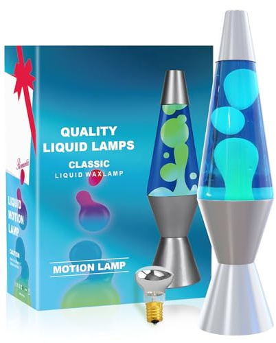 AONESY Lavalampe 37cm Hellblaues Wasser weißes Wachs Lavalampe Kinder Nachtlicht Buntes Licht Lampe Geschenk für Weihnachten Geburtstag