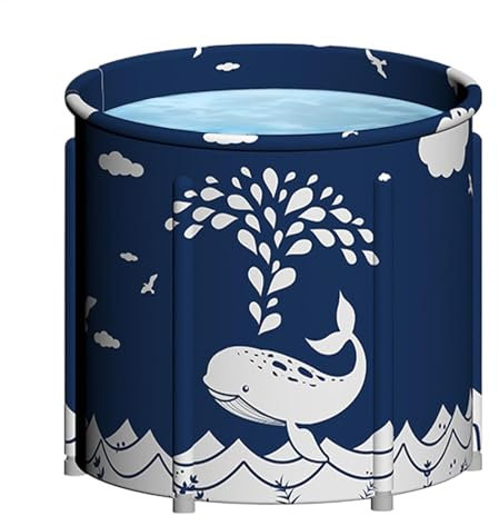 Vasca da bagno pieghevole, canna da doccia per rilassarsi, vasca pieghevole leggera per adulti, ideale per box doccia, ammollo, bagno di ghiaccio, comoda e salvaspazio, 70 x 65 cm