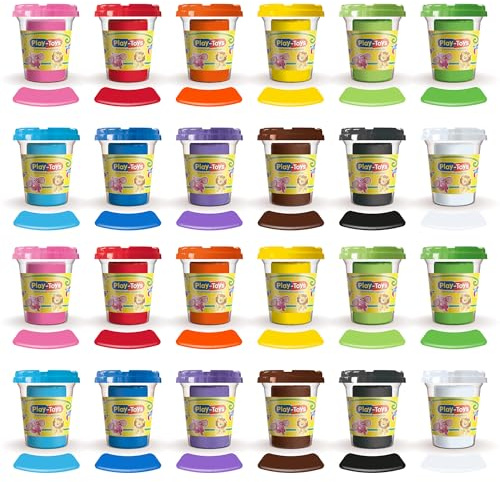 Play Toys Super Colour Modelling Dough Set – 20 Tubs x 50g (1kg Total) – 20 Unique Assorted Colours – Non-Toxic Party Bag Fillers & Creative Gift for Kids Aged 2+ – Amazon Exclusive