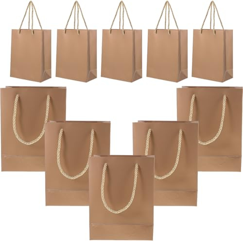 Warmhm 10stücke Kleine Goldene Geschenktüten aus Papier Partytüten für Hochzeiten Geburtstage Muttertag Mitgebsel und Süßigkeiten Einfach zu Handhaben Geschenktüte oder Verkaufstüte