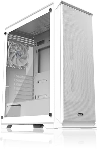 RAIJINTEK Arcadia 41 vitt, Mid-Tower PC-hölje, modern design, härdat glas, 4 x 120 mm fläkt förinstallerad, högt luftflöde för tyst och ren spelbyggnad, ATX-stöd