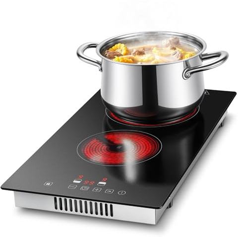 TopStrong Plaque Vitrocéramique 2 feux, Plaque de cuisson electrique, Encastrable Plaque de Cuisson électrique 30 cm avec Contrôle Tactile, Minuterie 99min, Verrouillage Enfant, 3000W