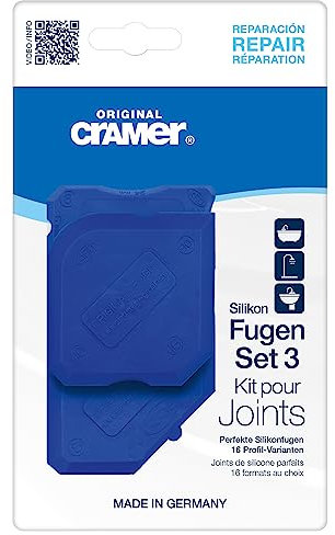 Cramer® Silikon Fugen-Set 3 I Fugenglätter für Neuverfugung in Küche & Bad I Silikon Abzieher mit 16 Profilvarianten I Für alle Dichtungsmassen