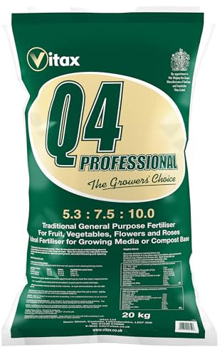 Vitax Q4 Fertiliser For Professional Gardeners, Veg Growers. Increases Yields, Suitable For Vegetables, Flowers And Lawns - 20Kg