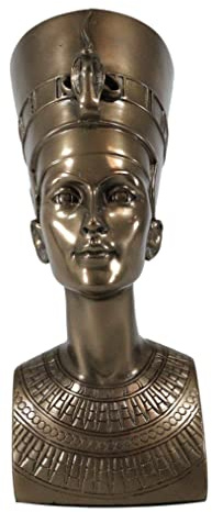 Ebros Bronzed Classical Egyptian Queen Nefertiti Bust Statue 7 Tall Beautiful Queen of Egypt Figurine Sculpture