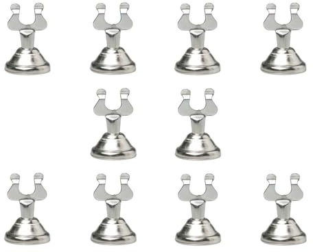 HAB & GUT -Croco-Harfe- Menuekartenhalter Tischkartenhalter verchromt Bilderhalter Fotohalter, 10 Stück