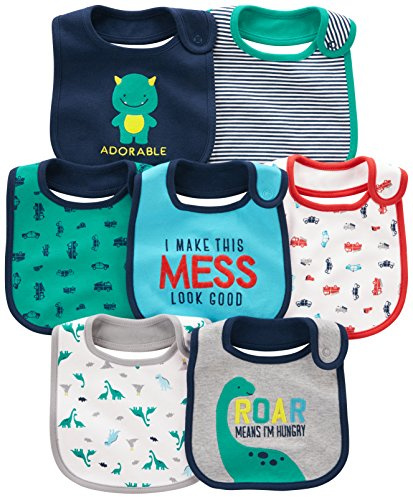 Simple Joys Baby Boy's 7 pack teething bib Accessory, Blue, One Size
