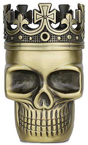 Golden Bell Grinder 1.5 inch Spice Grinder Full Metal Skull Grinder for Halloween Day of The Dead Decoration - Bronze