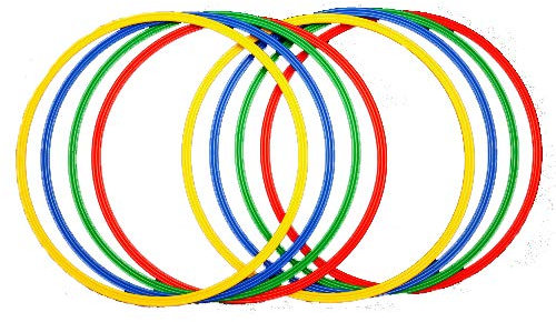 Boje Sport - 8er Set Ringe/Reifen Ø ca. 60 cm, 4 Farben - inkl. Tasche