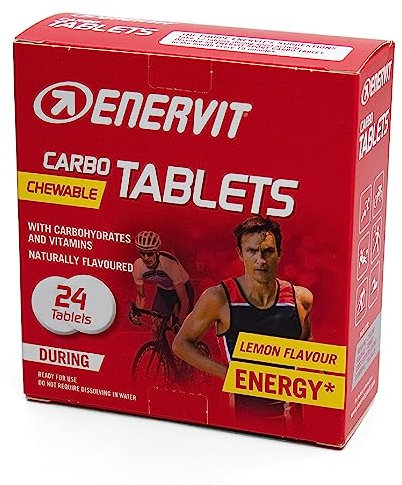 Enervit Sport Carbo Chewable Tablets (Lemon, 24 Count (Pack of 1))