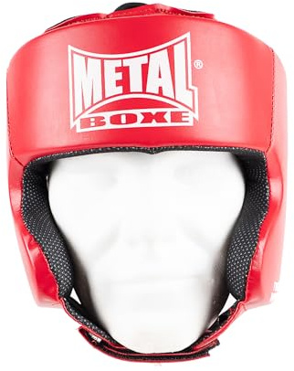 METAL BOXE - boxningshjälm, röd (senior)