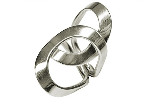 SILBERMOOS XL XXL Ringe in großen Größen Damen Ring überlappende Kreise breit glänzend offen handgeschmiedet Größe 64, 66, 68, 70 Sterling Silber 925