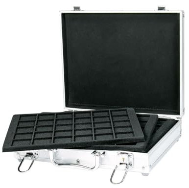 LINDNER Das Original Münzkoffer ALU für 180 Münzen/Münzkapseln bis Ø 38 mm