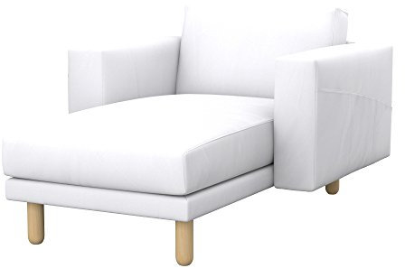 Soferia Überzug Kompatibel Mit Norsborg Recamiere Sofasitzbezug Sitzkissenbezug Chaiselongue-Bezug Husse Kunstleder Lederoptik Wasserabweisend Pflegeleicht Antiallergisch Eco Leather Weiß