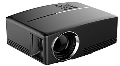 CHANYO Portable projector, Adjustable distance GP80 1800LM 1920 * 1080 HD Home Theater LED Projector with Remote Controller, Support HDMI, VGA, AV, USB Interfaces(Black) (Color : Black)