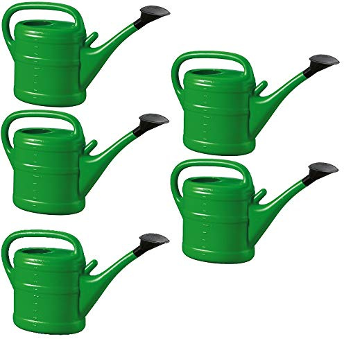 5X Gießkanne 10L GRÜN + 1x BILDMAGNET! Blumenkanne Kunststoff für groß & klein Garten & Zimmerpflanzen Gießkannen Gieskanne Gieskannen Giesskanne 10 L Liter Watering Can Gieskannen10Liter lr