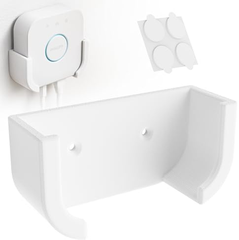 Support Mural Compatible avec Philips Hue Bridge | Support de Commande Smart Home | Blanc | Installation Facile