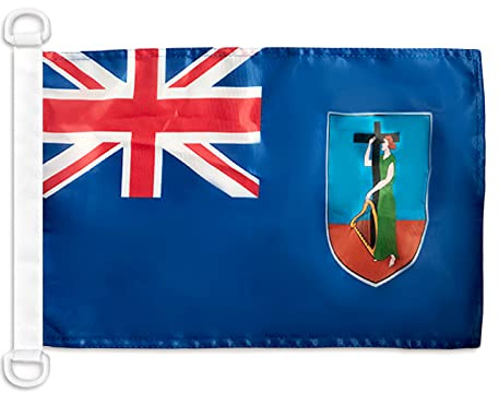 AZ FLAG Bandera Nautica de Montserrat 45x30 cm - Pabellón de Conveniencia Reino Unido - Uk 30 x 45 Cm, Bandera de Barco con anillas | Uso exterior y náutico Enseña náutica de montserrat resistente a la intemperie con costuras dobles y bordes reforzados