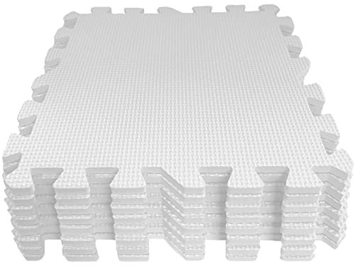 Grendle Lot de 8 tapis en mousse emboîtables Blanc 30,5 x 30,5 x 1 cm