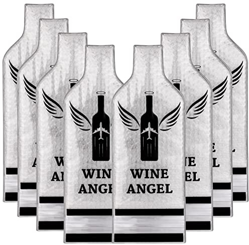[UPGRADED PROTECTION] 8 Set (16 pcs) Reusable Wine Bags for Travel, Wine Travel Protector, Bottle Travel Sleeve Case For Airplane, Car, Cruise, TRIPLE Protection Luggage Leakproof Safety Impact Resist