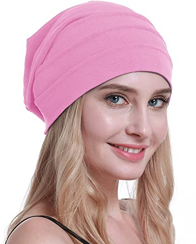 osvyo Sombreros de quimioterapia de algodón Soft Caps para cáncer, cubiertas de cabeza para mujeres con pérdida de cabello, embalaje sellado, Rosa claro., Talla única