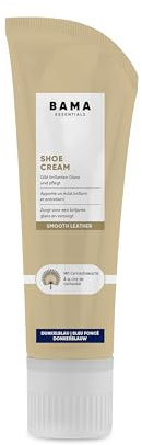 Bama Crema Scarpe Neutra con Cera di Carnauba - Lucidante Nutriente per Pelle Liscia, Pelle Granata e Materiali TEX - Senza Solventi con Applicatore in Spugna - Blu Scuro, 75 ml