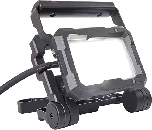 Northpoint LED Baustrahler 20W 2200lm Standfuß Haken IP65 3m Kabel | 2200 Lumen Lichtstrom, 5000K Neutralweiß, COB LED, IP65 Schutz, 3m Stromkabel, verstellbares Standgestell mit Einhakfunktion
