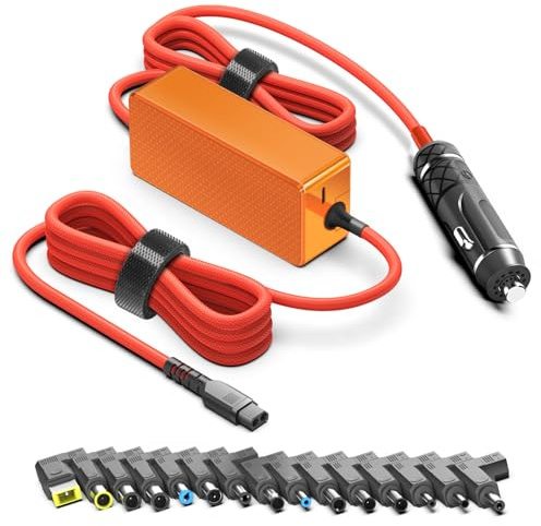 KFD 118W Autoladegerät, KFZ Universalnezteil Ladekabel für Asus Acer Chromebook Laptop Pavilion Compaq Dell Samsung Toshiba IBM Medion LG 12V-24V Dual Port Auto Ladegerät Zigarettenanzünder